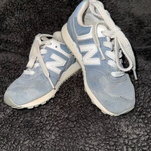 New Balance Light Blue and White Sneakers